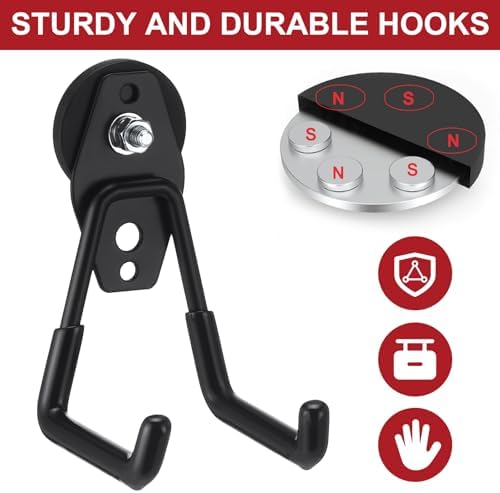 Landhoow 22 Pcs Large Magnetic Hooks Heavy Duty Garage Magnet Hooks Strong - Image 2