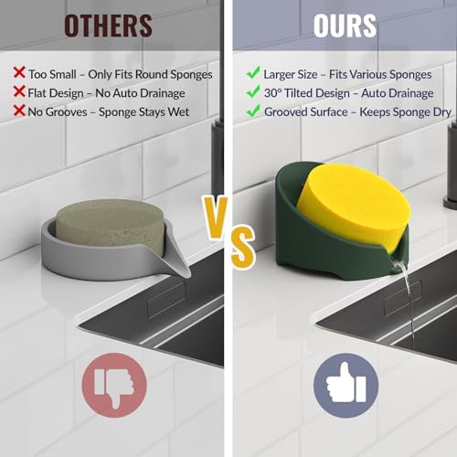 NiHome Silicone Sponge Holder for Kitchen Sink, Fits Scrub Daddy Mommy - Image 3