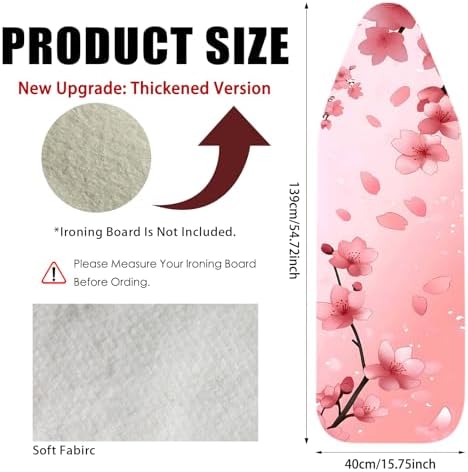 Nuxovilar Cherry Blossom Cotton Ironing Board Cover 15x54 Fabric - Image 3