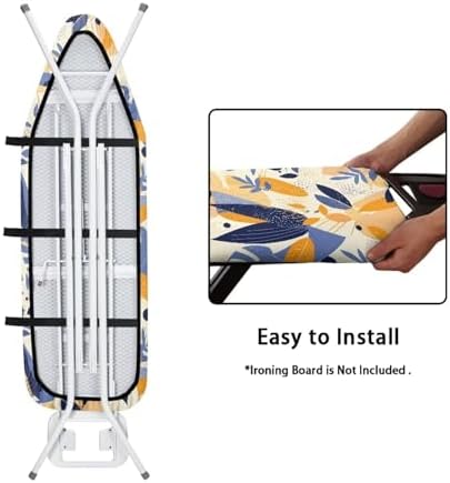 Forest Leaves Ironing Board Cover, Hand Draw Plant Leaf 15x54 Inch Standard - Image 4