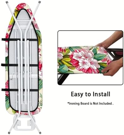 Nuxovilar Red White Floral Ironing Board Cover 15x54 Polyester - Image 5