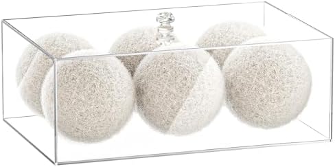 Acrylic Dryer Ball Holder Dispenser Container, Laundry Room Organization by SUBEKYU
