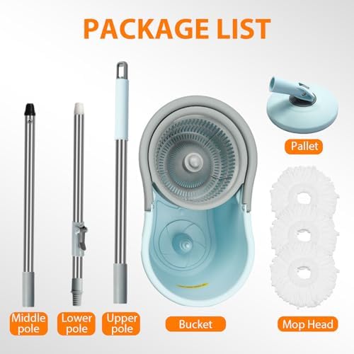 Mop Buckets for Floor Cleaning 360° Spin Wringer Separate Dirty Water - Image 6