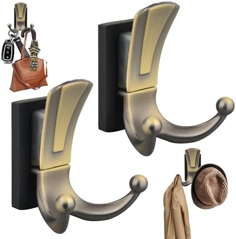 ULIBERMAGNET Magnetic Coat Hooks, Retro Heavy Duty Magnet Double Hooks by ULIBERMAGNET