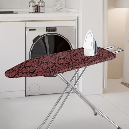 Damask Floral Ironing Board Cover, Dark Red Aesthetic Floral 15x54 Inch - Image 2