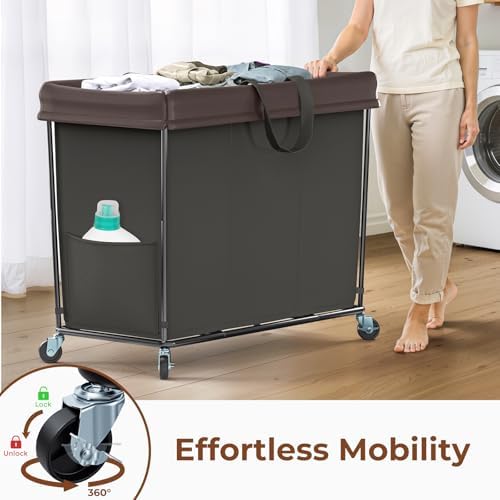 Large Laundry Hamper with Wheels, 320L Rolling Laundry Basket with Wheels - Image 4