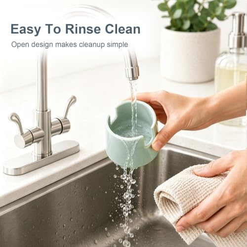 ONEMORE Ceramic Sponge Holder for Kitchen Sink, - Image 5