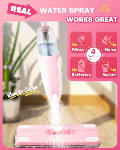 Pink Mini Spray Mop for Toddler-Girls Montessori Cleaning Toy that Real Spray - Image 5