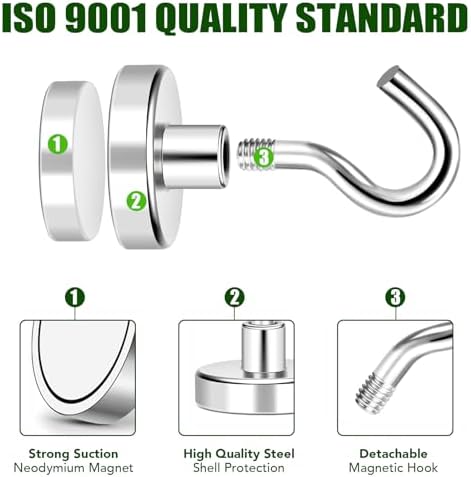 MIKEDE Magnetic Hooks 120Lbs Heavy Duty Magnets - Image 3
