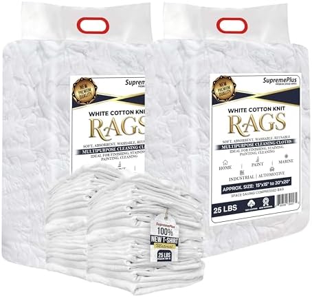 Premium New White Cotton Knit T-Shirt Rags by SupremePlus