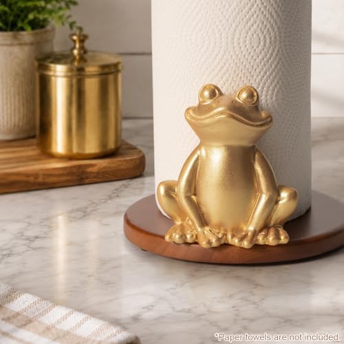 Gold Frog Paper Towel Holder Dopamine Whimsical Kitchen Decor Unique Fun - Image 3