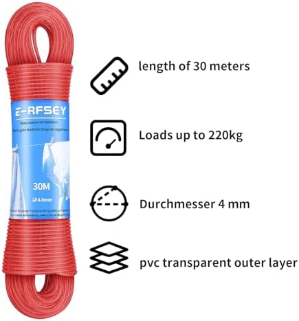 30M Steel Core Outdoor Washing Line Heavy Duty Super Washing Line Load 220kg - Image 3