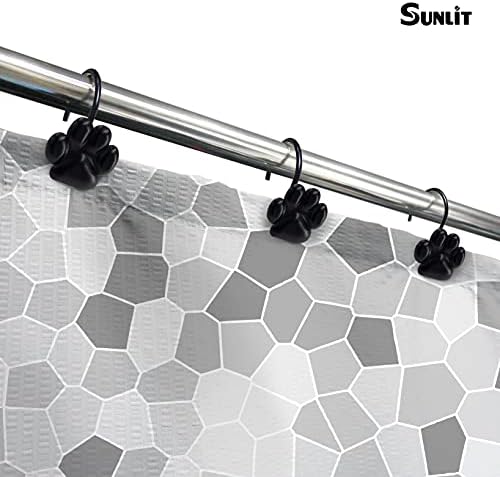 Sunlit Fashion Design Cute Paw Print Polished Shower Curtain Hooks - Image 4