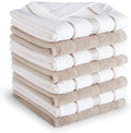 KitchenAid Albany Dishcloth 8 Pack Set, Milkshake Tan/White by KitchenAid