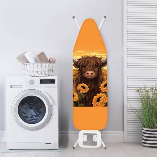 Highland Cattle Ironing Board Cover and Pad Standard Size Sunflower Cow Iron - Image 4