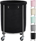 ELYKEN Laundry Basket with Wheels, Round Rolling Laundry Hamper by ELYKEN