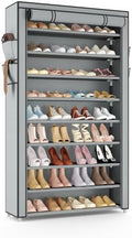 VILICK Shoe Rack with Cover Narrow Shoe Organizer with Pockets 10 Tier Tall by VILICK