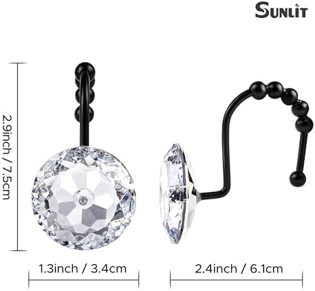 Sunlit Luxury Design Round Clear Diamond Crystal Gem Bling - Image 4
