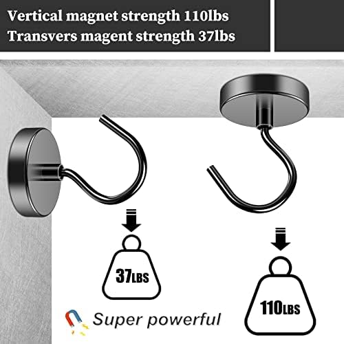 Grtard 4 Pack Magnetic Hooks Heavy Duty, 110lbs Strong Magnet Hook - Image 4