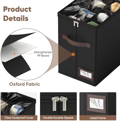 OIAHOMY 4 Pack Shoe Organizer for Closet, Foldable Shoe Storage Bins - Image 4