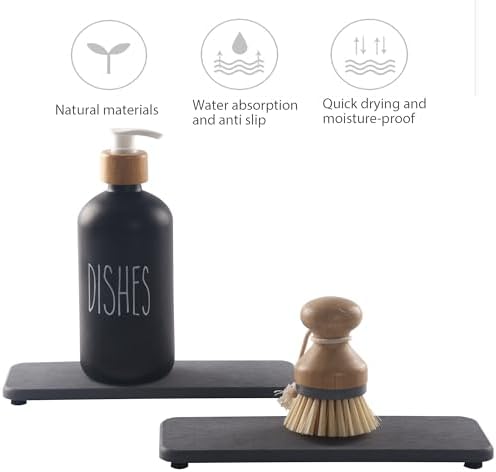 NiuYichee 2Pcs Stone Soap Trays Water Absorbing Diatomite Coaster - Image 4