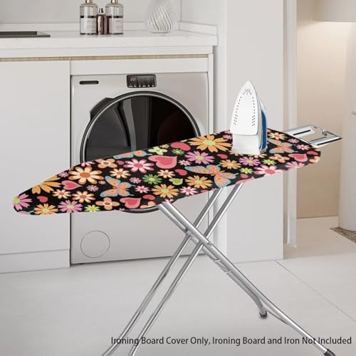 Butterfly Hippie Flower Ironing Board Cover, Iron Board Cover Non-Slip Thick - Image 2
