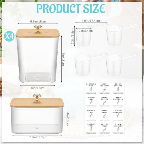 Reallnaive 5 Pcs Laundry Pods Container and Dryer Sheet Holder, 3L Laundry Room - Image 2