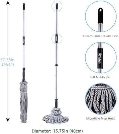 Eyliden Mop with 2 Reusable Microfiber Heads, Easy Wringing Twist Mop - Image 6