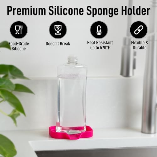 Zulay Kitchen Small Silicone Sponge Holder – Space-Saving Sink Organizer Tray - Image 5