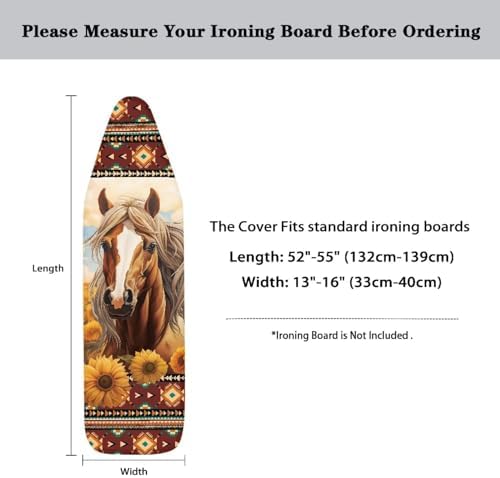 GLENLCWE Native American Horse Sunflower Ironing Board Cover - Image 5