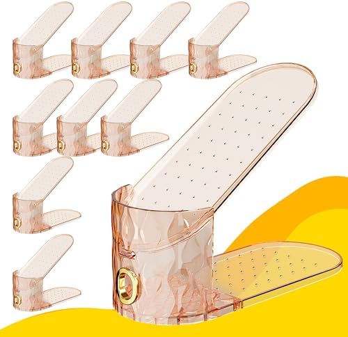 Shoe Slots Organizer, Adjustable 10 Pack Shoe Stacker by WMBOOX