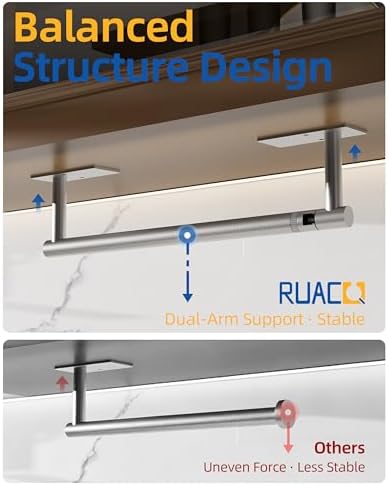 RUACQ Paper Towel Holder Under Cabinet, Stainless Steel - Image 3
