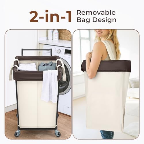 Rolling Laundry Hamper with Wheels and Handle, 160L Rolling Laundry Basket - Image 5