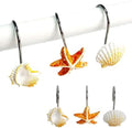 Seashell Shower Curtain Hooks 12pcs Beach Shower Curtain Rings Bath Shower by CJKDXDH
