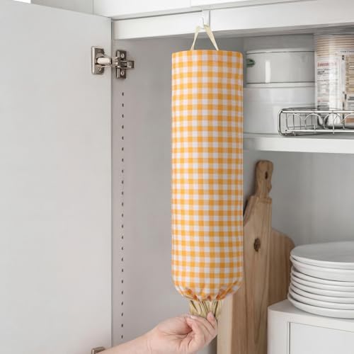 Gingham Plastic Bag Holder for Grocery Bag - Image 6