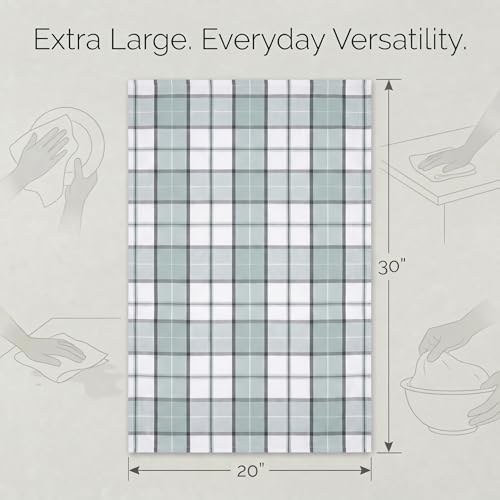 Urban Villa Kitchen Towels Cotton Dish Towels 20”x30” Majestic Checks - Image 3