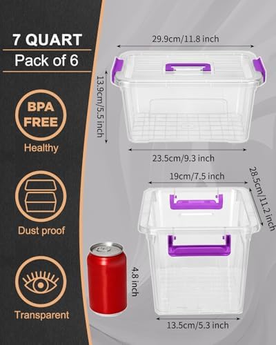 EOENVIVS 6 Pack Clear storage bins - Image 2