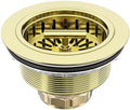 KONE 3-1/2 Inch Kitchen Sink Drain Assembly Stainless Steel Gold Kit by KONE