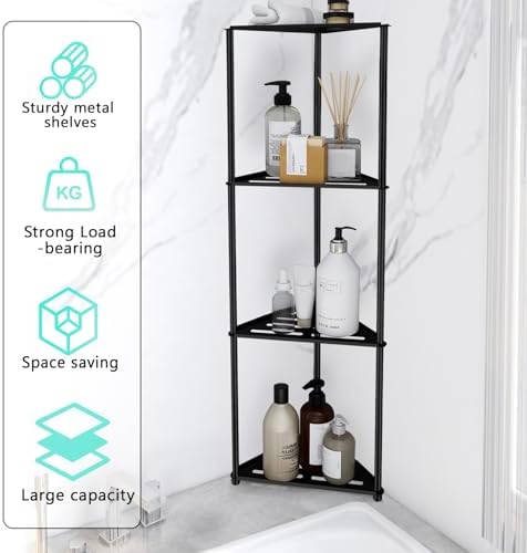 Standing Corner Shower Caddy, 4 Tier Stainless Steel Organizer Stand, Rustproof - Image 6