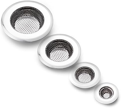 CORNERJOY 4 Pack Heavy Duty Stainless Steel Kitchen Sink Drain Strainer by CORNERJOY