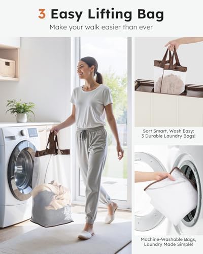 SOLEDI Large Laundry hamper 3 Section - Image 4