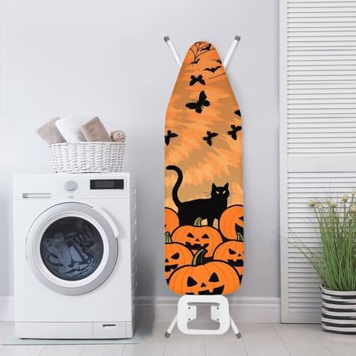 Halloween Iron Board Cover Halloween Black Cat Pumpkin Print Extra Wide Ironing - Image 3