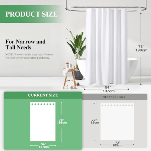 Dynamene Stall Waffle Shower Curtain 256 GSM Heavy Fabric 54x78 White - Image 2