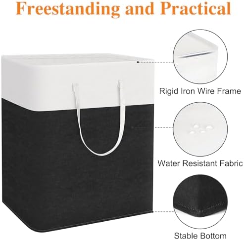 TasticTotes Laundry Basket 3-Pack, Laundry Hamper, 100L-Black - Image 4