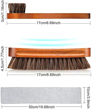 Youngjoy 3 Pieces Horsehair Shine Shoes Brush kit Polish Dauber Applicators - Image 2