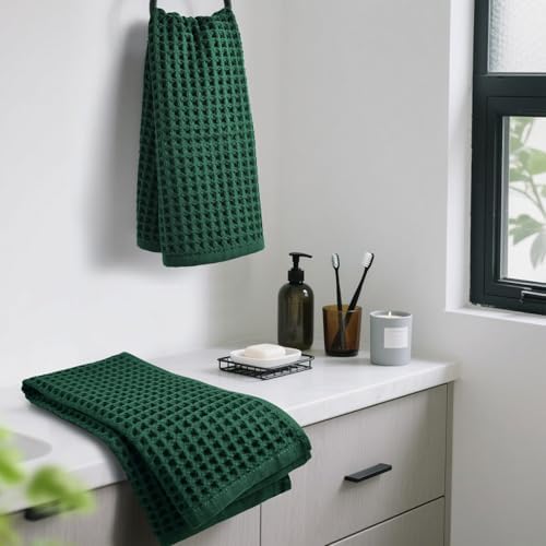 Waffle Hand Towels Set of 2 – Cotton, Quick Dry, Lint Free - Image 5