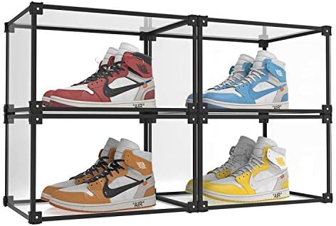 Magnetic Side Open Transparent Plastic Storage Shoe Box Clear Shoe Display Case by KOKOIN