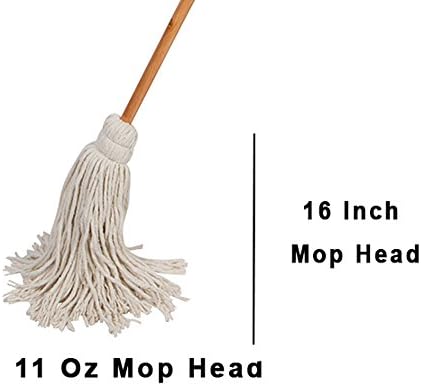 Large Wet Deck Cotton Mop with Solid Wood Handle - Image 3