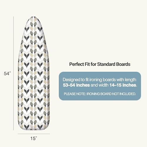 UniSimp Ironing Board Cover and Pad 15"x54" Extra Thick Natural Cotton - Image 2