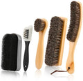 5pcs Horsehair Shoe Brush Premium Shoe Polish Brush, Horsehair Felt Hat Brush by WelcometoHokoad